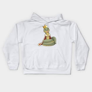 Snake as King with Crown Kids Hoodie